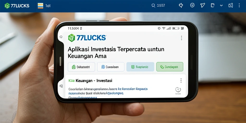 Tampilan antarmuka aplikasi 77LUCKS untuk investasi yang modern.