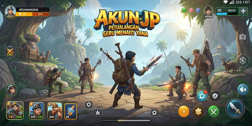 Tampilan antarmuka menarik dari game Petualangan AKUNJP.
