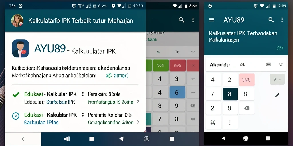 Antarmuka AYU89 yang sederhana dan intuitif untuk Kalkulator IPK.