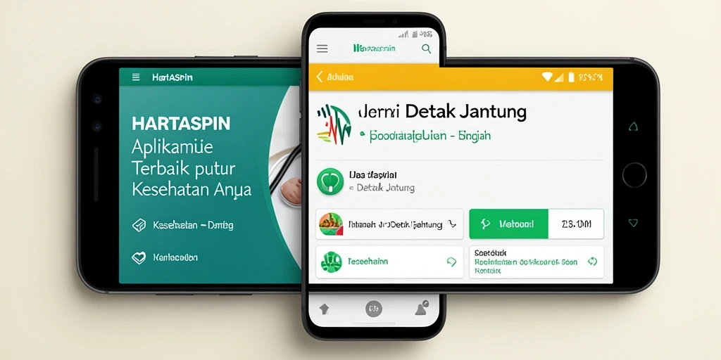 Tampilan antarmuka utama HARTASPIN dengan fungsi pemantauan Detak Jantung.