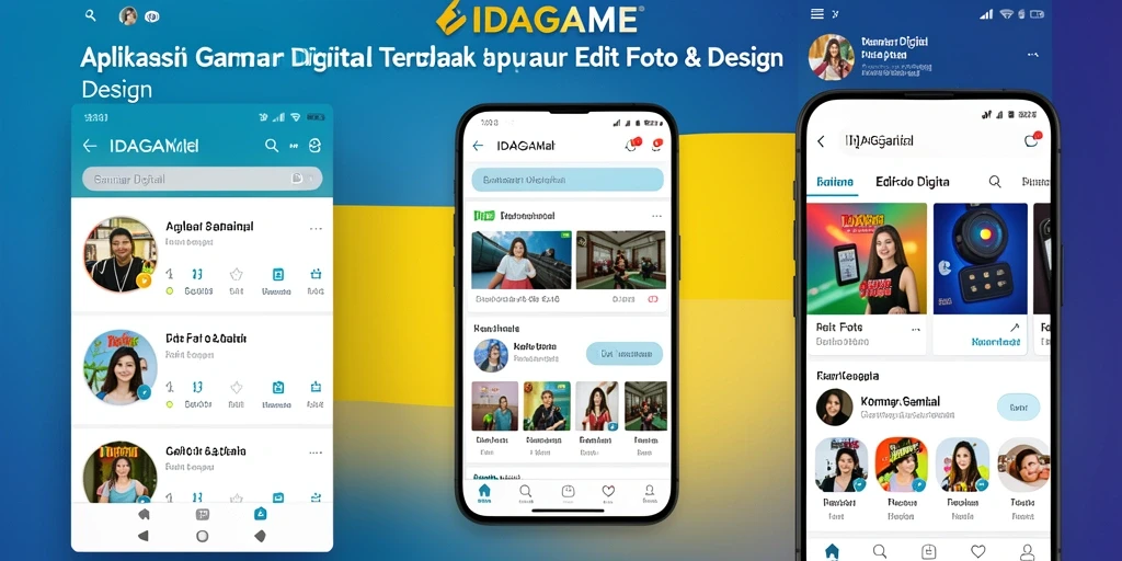 Tampilan antarmuka IDAGAME yang menarik untuk pengeditan gambar digital.