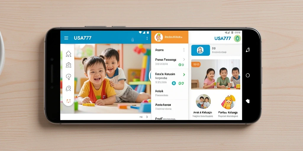 Tampilan antarmuka pengguna LUSA777 untuk pemantauan anak.
