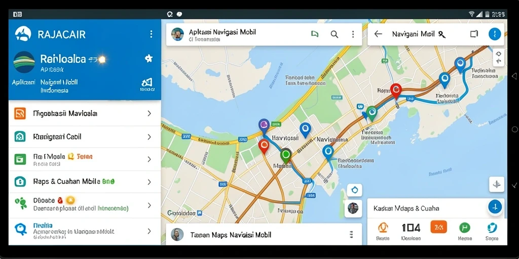 Antarmuka intuitif RAJACAIR untuk navigasi mobil.