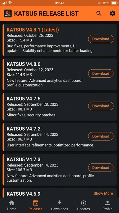 Riwayat Versi Terbaru katsu5 untuk Pengguna Android